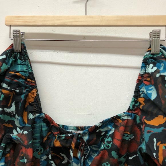 Porridge Tiered Poplin Blouse Floral Anthropologie Size M - Picture 9 of 9